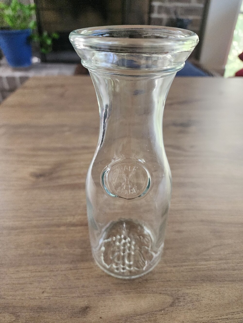 Vintage Libbey Canada Glass Jug Bottle Vase Wine Decanter Leaves Grapes